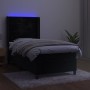 Cama box spring colchón y LED terciopelo negro 100x200 cm de , Camas y somieres - Ref: Foro24-3139549, Precio: 386,53 €, Desc...