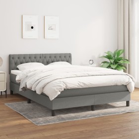 Box spring bed with dark gray fabric mattress 140x200 cm by , Beds and slatted bases - Ref: Foro24-3140298, Price: 470,29 €, ...