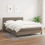 Box spring bed with taupe gray fabric mattress 140x190 cm by , Beds and slatted bases - Ref: Foro24-3140293, Price: 457,67 €,...