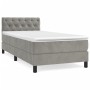 Cama box spring con colchón terciopelo gris claro 80x200 cm de , Camas y somieres - Ref: Foro24-3141449, Precio: 279,41 €, De...