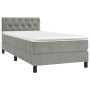 Box spring bed with light gray velvet mattress 80x200 cm by , Beds and slatted bases - Ref: Foro24-3141449, Price: 279,41 €, ...