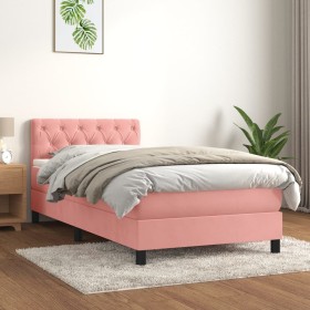 Cama box spring con colchón terciopelo rosa 80x200 cm de , Camas y somieres - Ref: Foro24-3141454, Precio: 282,89 €, Descuent...