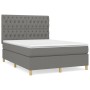 Cama box spring con colchón tela gris oscuro 140x200 cm de , Camas y somieres - Ref: Foro24-3142578, Precio: 529,44 €, Descue...