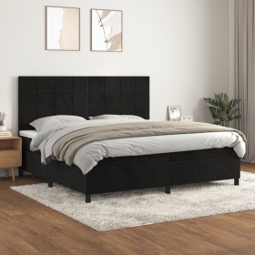 Cama box spring con colchón terciopelo negro 200x200 cm de , Camas y somieres - Ref: Foro24-3143045, Precio: 628,58 €, Descue...