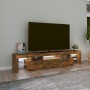 TV cabinet with LED lights smoked oak color 200x36.5x40 cm by , TV Furniture - Ref: Foro24-3152815, Price: 144,53 €, Discount: %