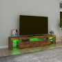 TV cabinet with LED lights smoked oak color 200x36.5x40 cm by , TV Furniture - Ref: Foro24-3152815, Price: 144,53 €, Discount: %