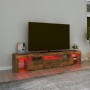 TV cabinet with LED lights smoked oak color 200x36.5x40 cm by , TV Furniture - Ref: Foro24-3152815, Price: 144,53 €, Discount: %