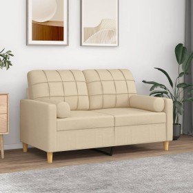 2-Sitzer-Sofa mit cremefarbenen Stoffkissen 120 cm von , Sofas - Ref: Foro24-3200776, Preis: 243,34 €, Rabatt: %