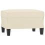 Sofá de 3 plazas con taburete cuero sintético crema 180 cm de , Sofás - Ref: Foro24-3201015, Precio: 303,09 €, Descuento: %