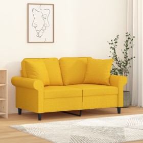 Cojines decorativos 2 uds tela amarillo claro 40x40 cm de , Cojines - Ref: Foro24-349476, Precio: 16,63 €, Descuento: %