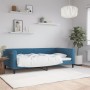 Blue velvet sofa bed 100x200 cm by , Beds and slatted bases - Ref: Foro24-354250, Price: 222,99 €, Discount: %