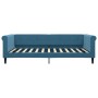 Blue velvet sofa bed 100x200 cm by , Beds and slatted bases - Ref: Foro24-354250, Price: 222,99 €, Discount: %