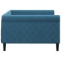 Blue velvet sofa bed 100x200 cm by , Beds and slatted bases - Ref: Foro24-354250, Price: 222,99 €, Discount: %