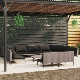 Gartensofas 12 Stück dunkelgraue synthetische Rattankissen von , Gartensets - Ref: Foro24-3099937, Preis: 873,99 €, Rabatt: %