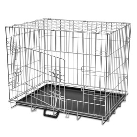 Folding metal dog cage L by vidaXL, Pet carriers and boxes - Ref: Foro24-170217, Price: 73,99 €, Discount: %