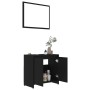 Black engineered wood 3-piece bathroom furniture set by , Bathroom furniture - Ref: Foro24-3056926, Price: 110,69 €, Discount: %