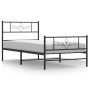 Bed frame with headboard and black metal footboard 100x200cm by , Beds and slatted bases - Ref: Foro24-355280, Price: 79,36 €...