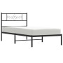 Estructura de cama con cabecero metal negro 100x190 cm de , Camas y somieres - Ref: Foro24-355261, Precio: 63,08 €, Descuento: %