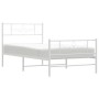 Metal bed frame with headboard and footboard white 107x203 cm by , Beds and slatted bases - Ref: Foro24-355330, Price: 78,26 ...