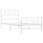 Metal bed frame with headboard and footboard white 107x203 cm by , Beds and slatted bases - Ref: Foro24-355330, Price: 78,26 ...