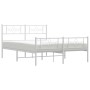 Metal bed frame with headboard and white footboard 120x200 cm by , Beds and slatted bases - Ref: Foro24-355332, Price: 104,99...