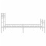 Metal bed frame with headboard and white footboard 120x200 cm by , Beds and slatted bases - Ref: Foro24-355332, Price: 104,99...