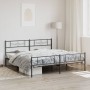 Black metal headboard and footboard bed frame 180x200 cm by , Beds and slatted bases - Ref: Foro24-355289, Price: 111,73 €, D...