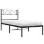 Bed frame with black metal headboard 100x190 cm by , Beds and slatted bases - Ref: Foro24-372271, Price: 61,50 €, Discount: %