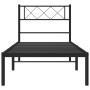 Bed frame with black metal headboard 100x190 cm by , Beds and slatted bases - Ref: Foro24-372271, Price: 61,50 €, Discount: %