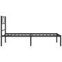 Bed frame with black metal headboard 100x190 cm by , Beds and slatted bases - Ref: Foro24-372271, Price: 61,50 €, Discount: %