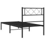 Bed frame with black metal headboard 100x190 cm by , Beds and slatted bases - Ref: Foro24-372271, Price: 61,50 €, Discount: %