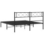 Bed frame with black metal headboard 140x200 cm by , Beds and slatted bases - Ref: Foro24-372278, Price: 93,99 €, Discount: %