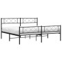 Black metal headboard and footboard bed frame 180x200 cm by , Beds and slatted bases - Ref: Foro24-372299, Price: 112,86 €, D...