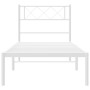 Estructura de cama de metal con cabecero blanco 100x190 cm de , Camas y somieres - Ref: Foro24-372320, Precio: 61,50 €, Descu...