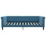 Blue velvet trundle sofa bed 100x200 cm by , Beds and slatted bases - Ref: Foro24-3197777, Price: 311,58 €, Discount: %