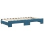 Blue velvet trundle sofa bed 100x200 cm by , Beds and slatted bases - Ref: Foro24-3197777, Price: 311,58 €, Discount: %