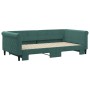 Dark green velvet trundle sofa bed 100x200 cm by , Beds and slatted bases - Ref: Foro24-3197780, Price: 297,78 €, Discount: %