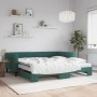 Trundle sofa bed with dark green velvet mattress 100x200 cm by , Beds and slatted bases - Ref: Foro24-3197804, Price: 553,41 ...