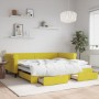 Trundle sofa bed with drawers yellow velvet 100x200 cm by , Beds and slatted bases - Ref: Foro24-3197831, Price: 379,52 €, Di...