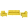 Sofa set with cushions 3 pieces light yellow fabric by , Sofas - Ref: Foro24-3201263, Price: 651,57 €, Discount: %