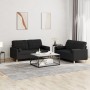 Sofa set with cushions 2 pieces black fabric by , Sofas - Ref: Foro24-3201294, Price: 471,73 €, Discount: %