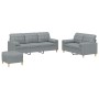 Sofagarnitur mit Kissen 3-teilig aus hellgrauem Stoff von , Sofas - Ref: Foro24-3201330, Preis: 614,09 €, Rabatt: %