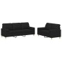 Sofagarnitur mit Kissen 2-teilig aus schwarzem Stoff von , Sofas - Ref: Foro24-3201326, Preis: 566,30 €, Rabatt: %