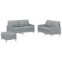 Sofagarnitur mit Kissen 3-teilig aus hellgrauem Stoff von , Sofas - Ref: Foro24-3201282, Preis: 489,88 €, Rabatt: %