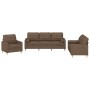 Sofa set with cushions 3 pieces brown fabric by , Sofas - Ref: Foro24-3201261, Price: 721,49 €, Discount: %