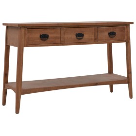 Brown solid fir wood console table 126x40x77.5 cm by , Side tables - Ref: Foro24-246122, Price: 216,07 €, Discount: %