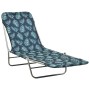 Folding loungers 2 units steel and leaf print fabric by , Loungers - Ref: Foro24-310346, Price: 84,76 €, Discount: %