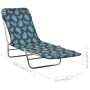 Folding loungers 2 units steel and leaf print fabric by , Loungers - Ref: Foro24-310346, Price: 84,76 €, Discount: %