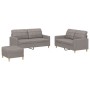 Sofa set with cushions 3 pieces taupe gray fabric by , Sofas - Ref: Foro24-3201289, Price: 516,49 €, Discount: %