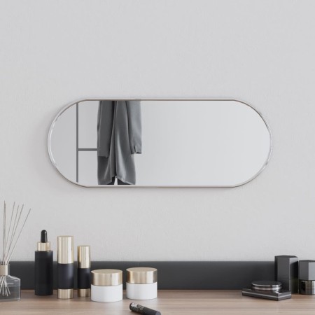 Silver oval wall mirror 50x20 cm by , Mirrors - Ref: Foro24-348189, Price: 23,50 €, Discount: %